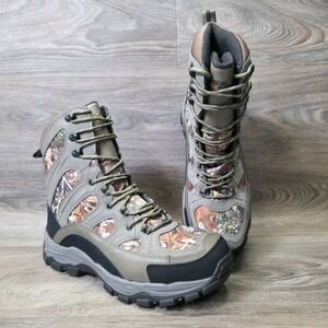 Rustic Ridge Boots Mens 12 Real Tree Camo Leather Fabric Upper Hunting Outdoor‎